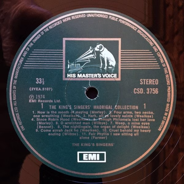 His Master's Voice CSD 3756 - The King's Singers - Madrigal Coll - Image 3
