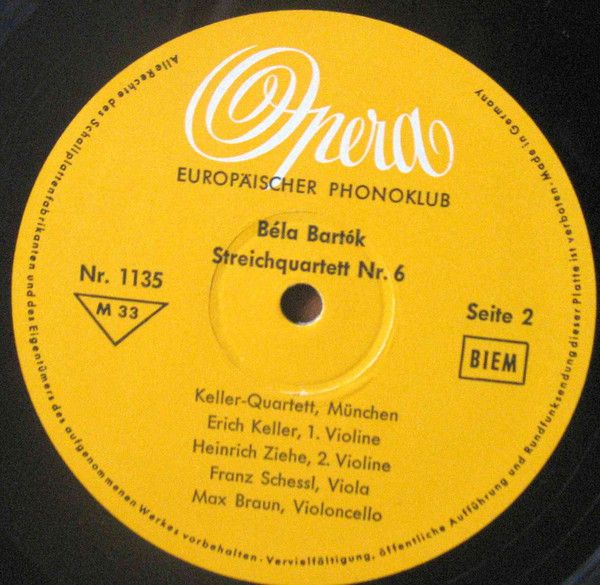 Opera 1135 - Paul Hindemith, Béla Bartók, Das Keller Quartett - - Image 3
