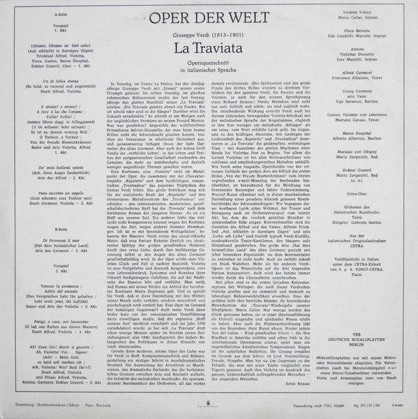 Eterna 8 20 388 - Maria Callas, Giuseppe Verdi, Francesco Albane - Image 2