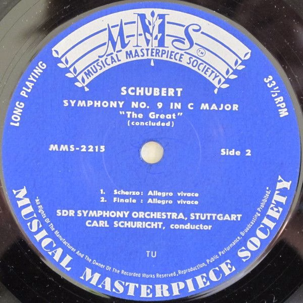 Musical Masterpiece Society M-2215 - Franz Schubert, Sinfonie-Or - Image 4
