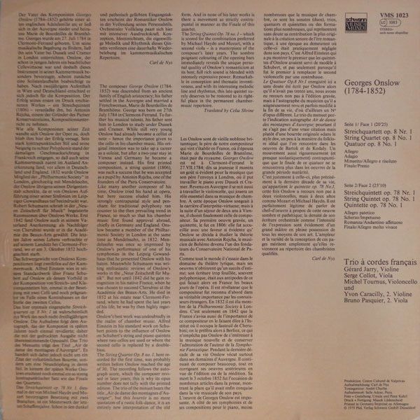 Schwann Musica Mundi VMS 1023 - George Onslow, Le Trio À Cordes - Image 2