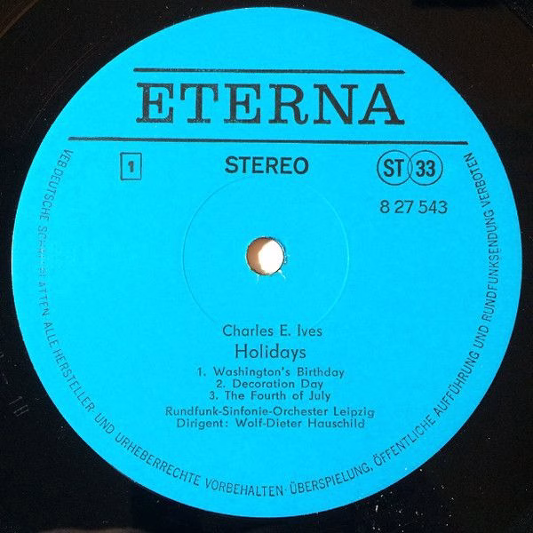 Eterna 8 27 543 - Charles Ives - Holidays & Central Park In The - Image 3