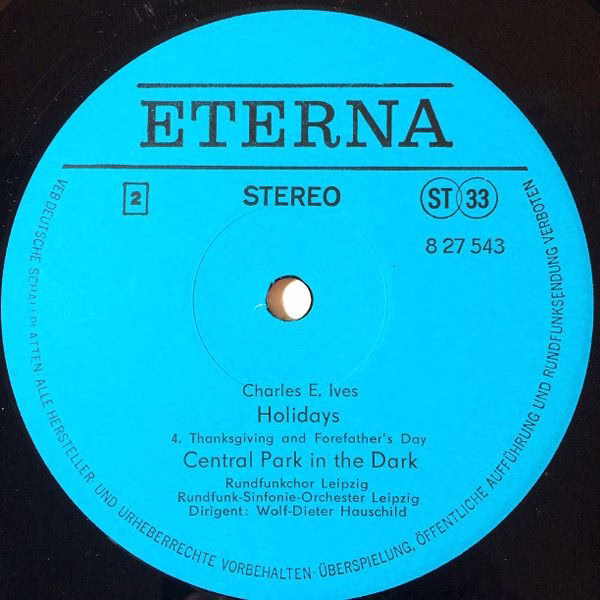 Eterna 8 27 543 - Charles Ives - Holidays & Central Park In The - Image 4