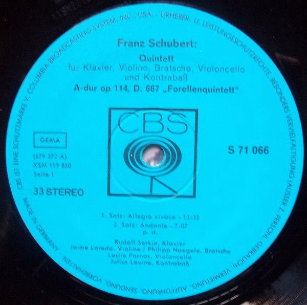 CBS S 71 066 - Franz Schubert - Musik Aus Marlboro: Quintet For - Image 3