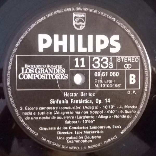 Philips 68 51 050 - Hector Berlioz, Orchestre Des Concerts Lamou - Image 4