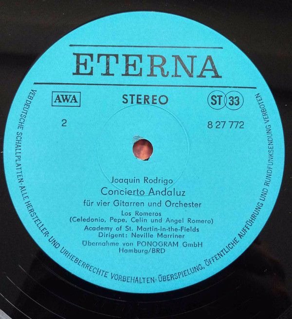 Eterna 8 27 772 - Joaquín Rodrigo, The Romeros, The Academy Of S - Image 2