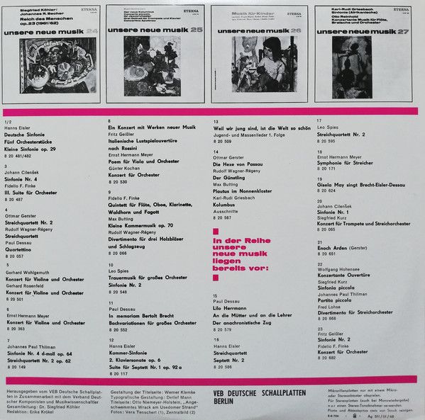 Eterna 8 20 743 - Hanns Eisler - Nonett Nr. 1 / Vierzehn Arten D - Image 2