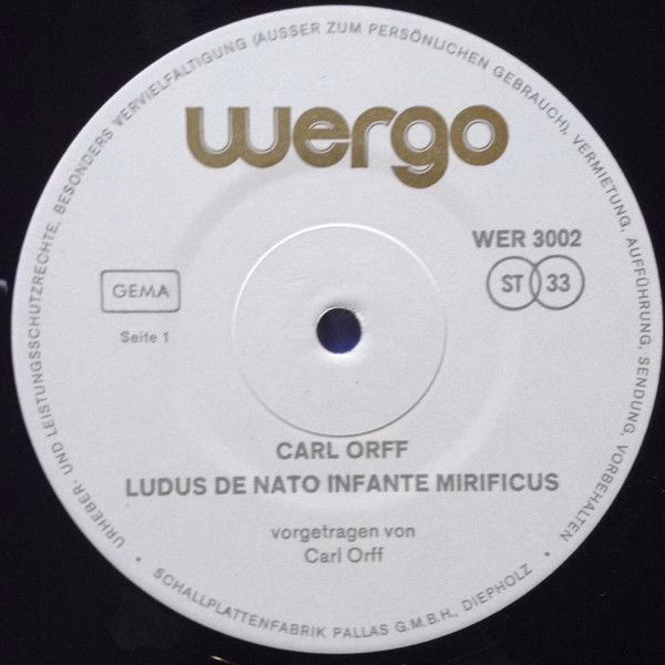 WERGO WER 3002 - Carl Orff - Ludus De Nato Infante Mirificus - E - Image 4