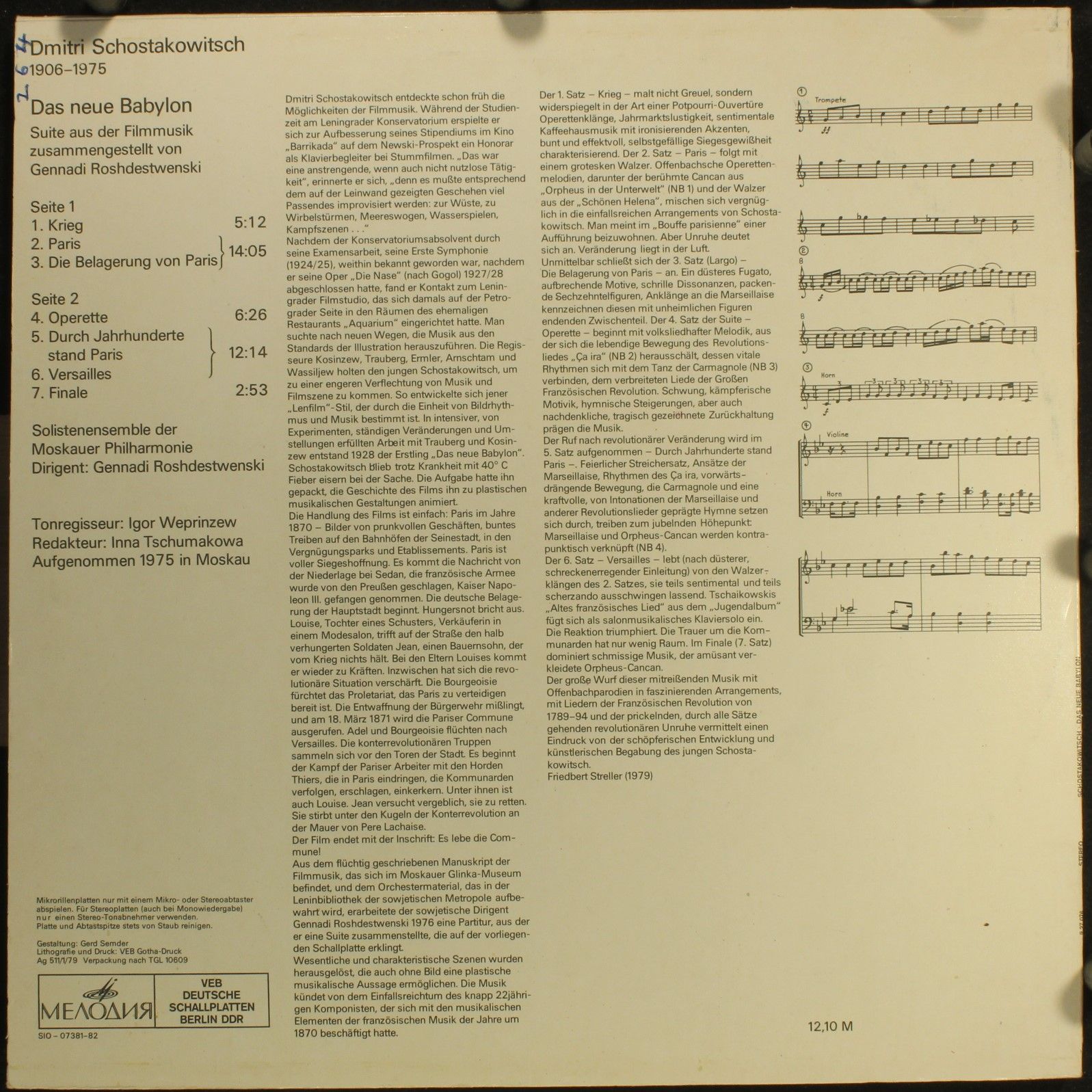 Melodia Eterna 8 27 076 - Dmitri Shostakovich, Soloists Ensemble - Image 2