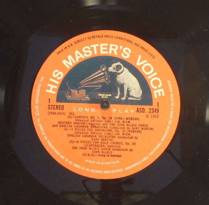 His Master's Voice ASD 2349 - Arnold Schoenberg, Anton Webern, A - Image 3