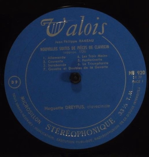 Valois MB 920 - Jean-Philippe Rameau, Huguette Dreyfus - Nouvell - Image 3