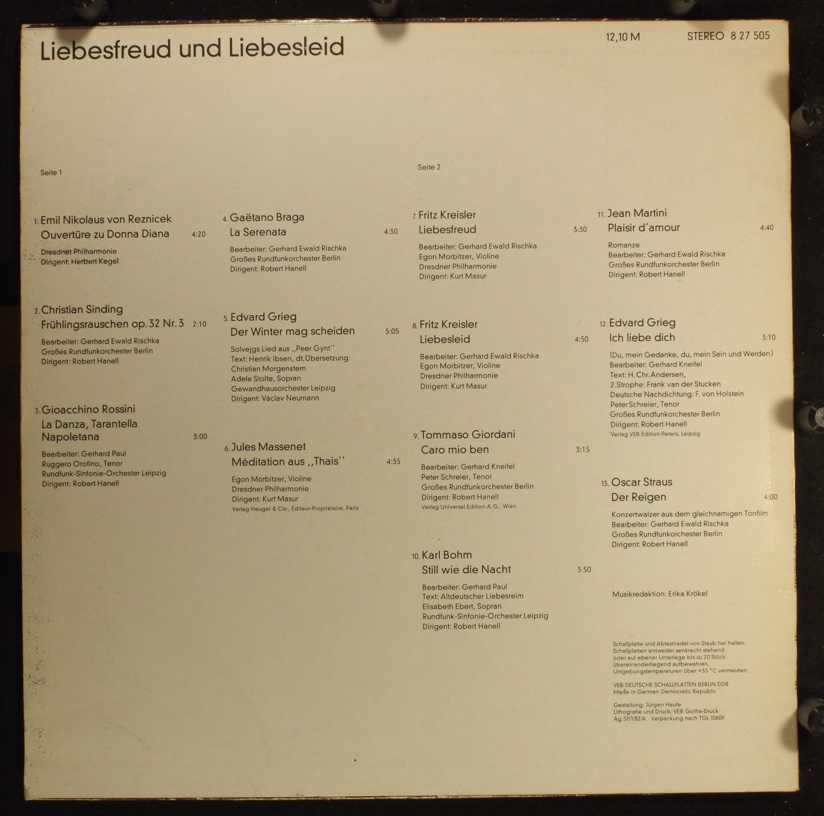 Eterna 8 27 505 - Various - Liebesfreud Und Liebesleid - Image 2