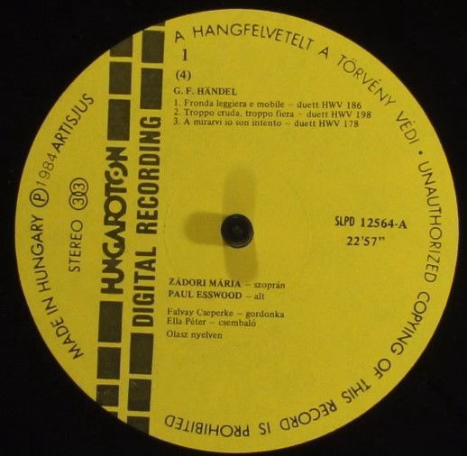 Hungaroton SLPD 12564-65 - Georg Friedrich Händel, Mária Zádori, - Image 5