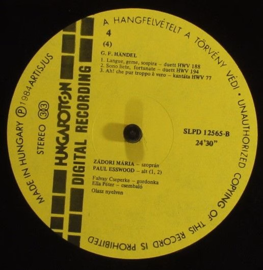 Hungaroton SLPD 12564-65 - Georg Friedrich Händel, Mária Zádori, - Image 8