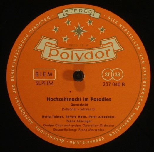 Polydor 46 540 LPHM - Friedrich Schröder, Fred Raymond, Herta Ta - Image 4