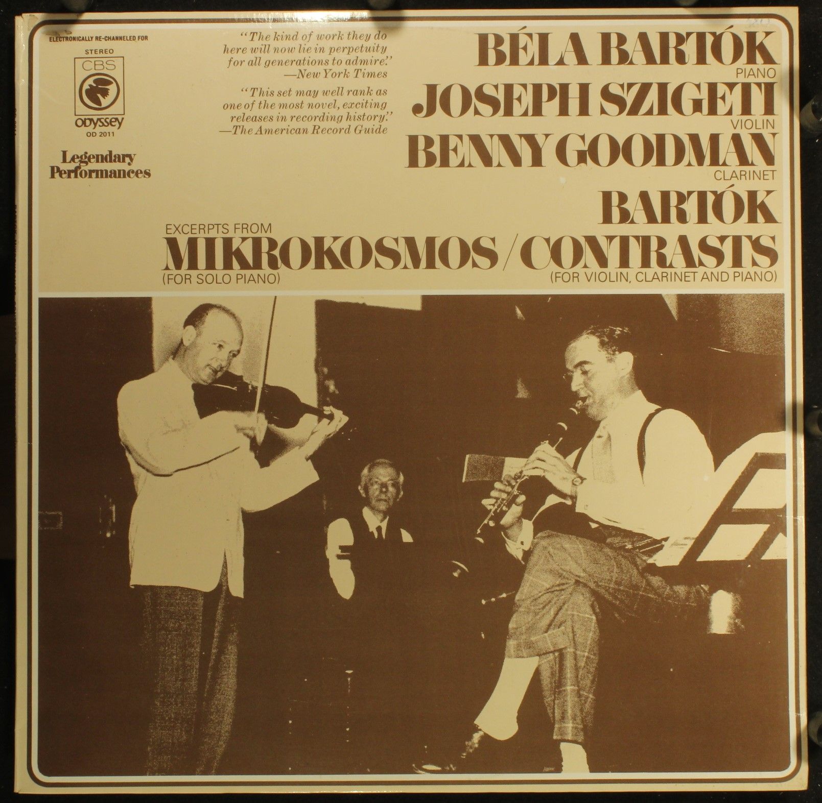 Odyssey OD-2011 - Béla Bartók, Joseph Szigeti, Benny Goodman - M