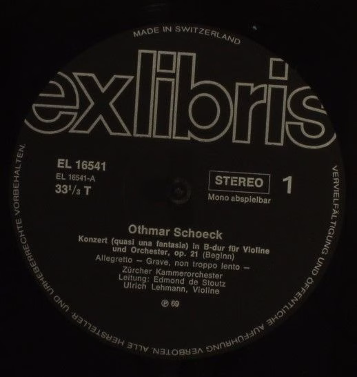Ex Libris EL 16 541 - Othmar Schoeck, Ulrich Lehmann, Józef Brej - Image 3