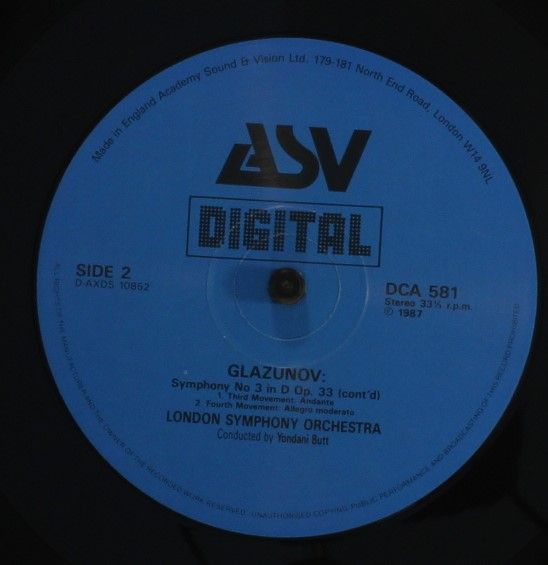 ASV Digital DCA 581 - Alexander Glazunov, London Symphony Orches - Image 4