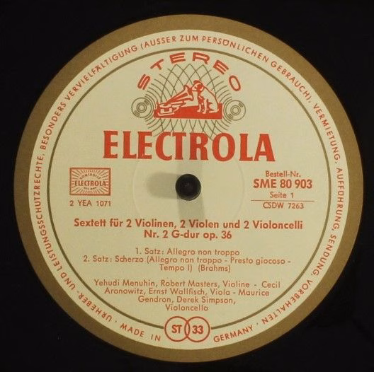 Electrola SME 80 903 - Yehudi Menuhin, Robert Masters (2), Cecil - Image 3