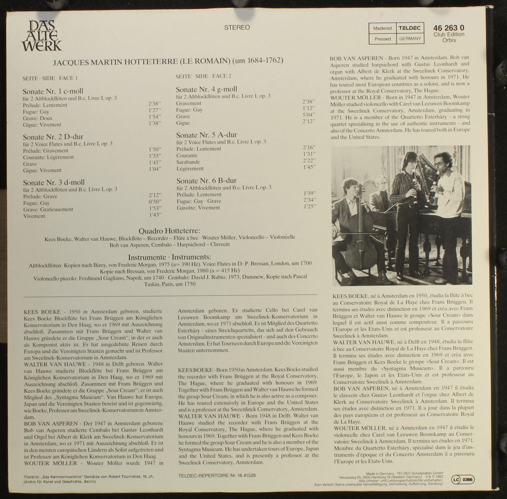 Telefunken 46 263 0 - Jacques Martin Hotteterre, Quadro Hotteter - Image 3