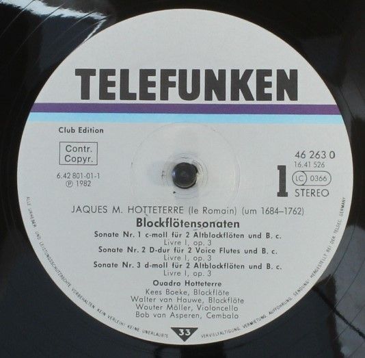 Telefunken 46 263 0 - Jacques Martin Hotteterre, Quadro Hotteter - Image 4