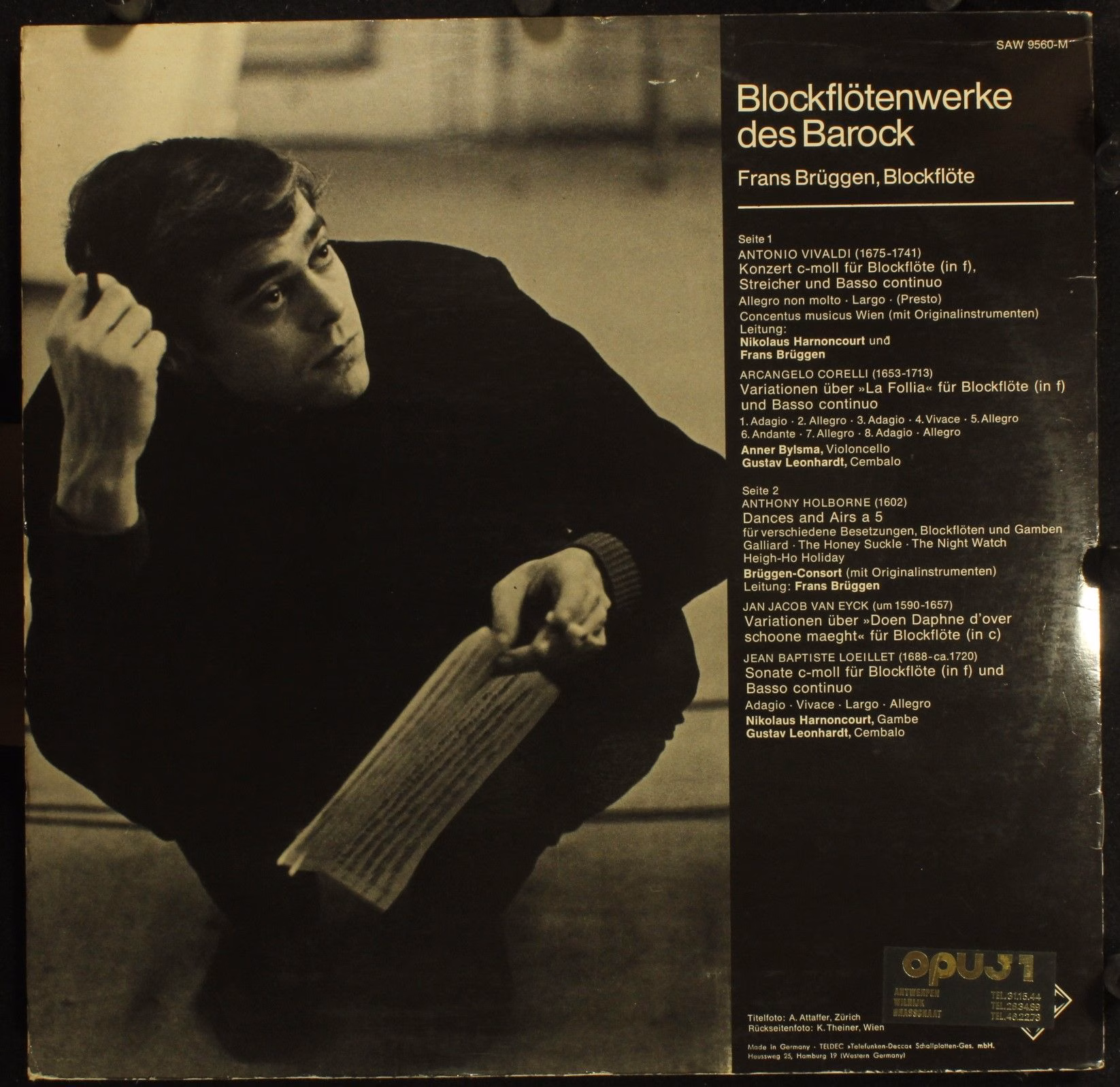 Telefunken SAW 9560-M - Frans Brüggen - Blockflötenwerke Des Bar - Image 3
