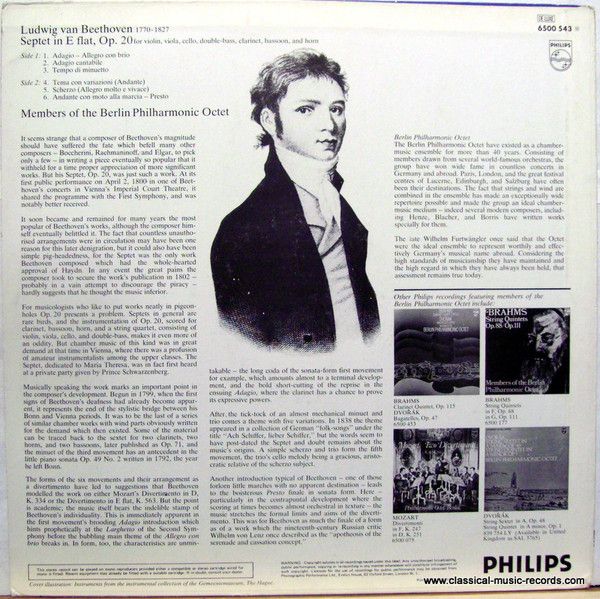 Philips 6500 543 - Ludwig Van Beethoven, Members Of The Berlin P - Image 2