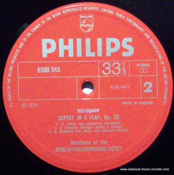 Philips 6500 543 - Ludwig Van Beethoven, Members Of The Berlin P - Image 3