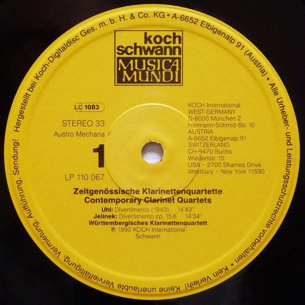 Koch Schwann Musica Mundi 110 067 FA - Robert Stark, Alfred Uhl, - Image 3