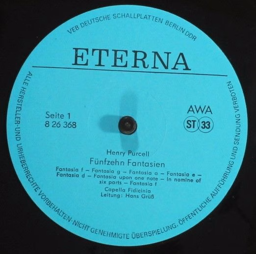 Eterna 8 26 368 - Henry Purcell, Capella Fidicinia, Hans Grüß - - Image 3