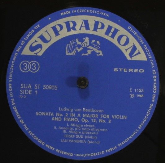 Supraphon SUA ST 50905 - Ludwig van Beethoven, Josef Suk, Jan Pa - Image 3