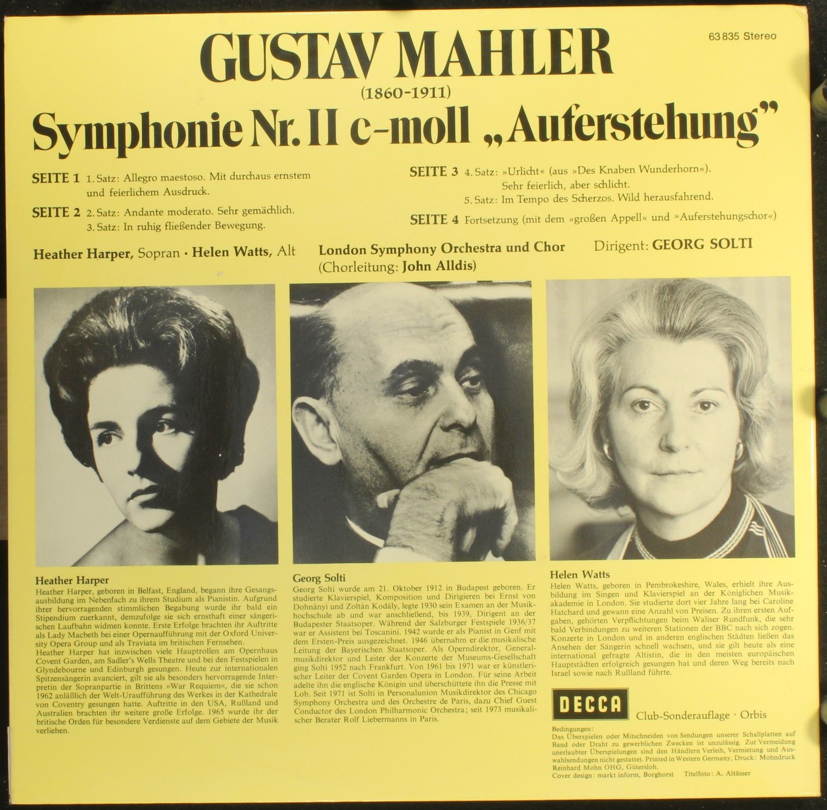 DECCA 63 835 - Gustav Mahler, London Symphony Orchestra, Georg S - Image 4