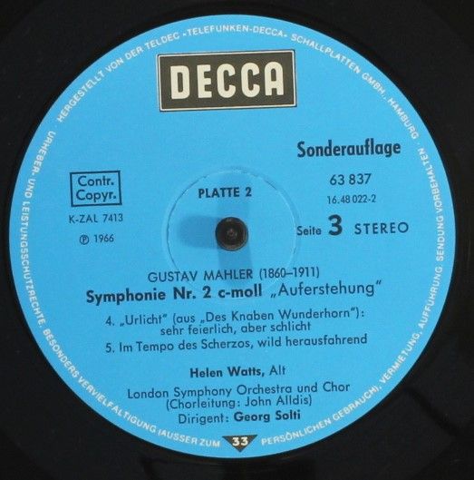 DECCA 63 835 - Gustav Mahler, London Symphony Orchestra, Georg S - Image 7