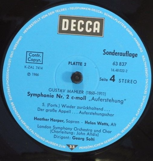 DECCA 63 835 - Gustav Mahler, London Symphony Orchestra, Georg S - Image 8