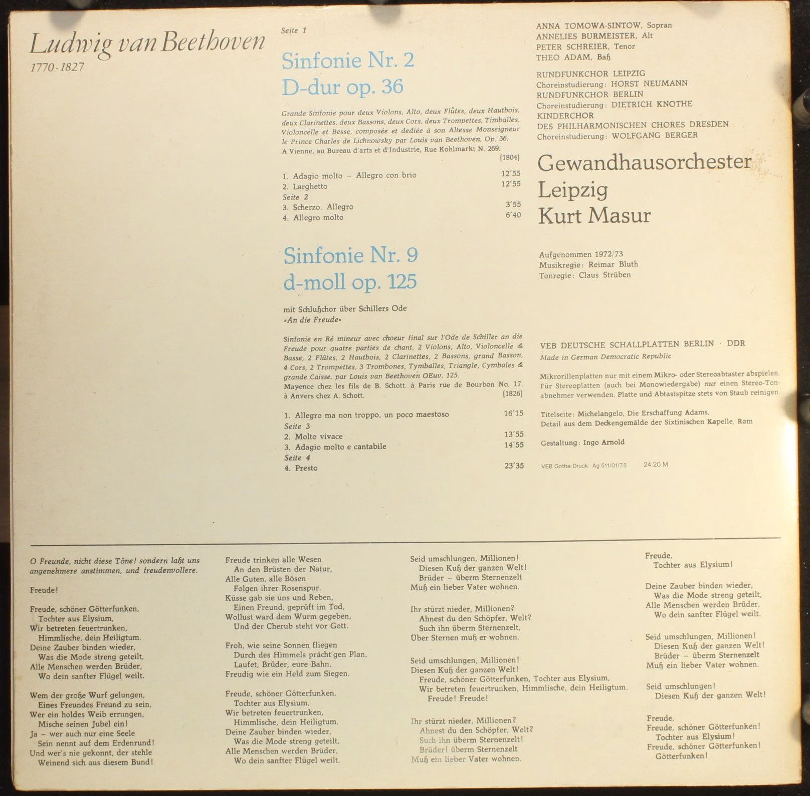 Eterna 8 26 421-422 - Ludwig van Beethoven, Anna Tomowa-Sintow, - Image 4