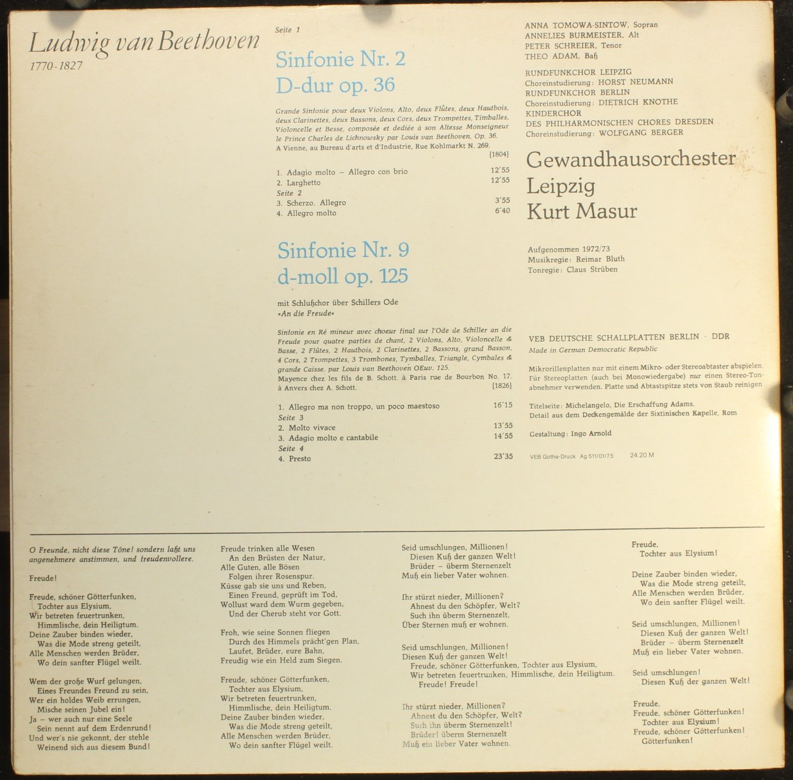 Eterna 8 26 421-422 - Ludwig van Beethoven, Anna Tomowa-Sintow, - Image 4