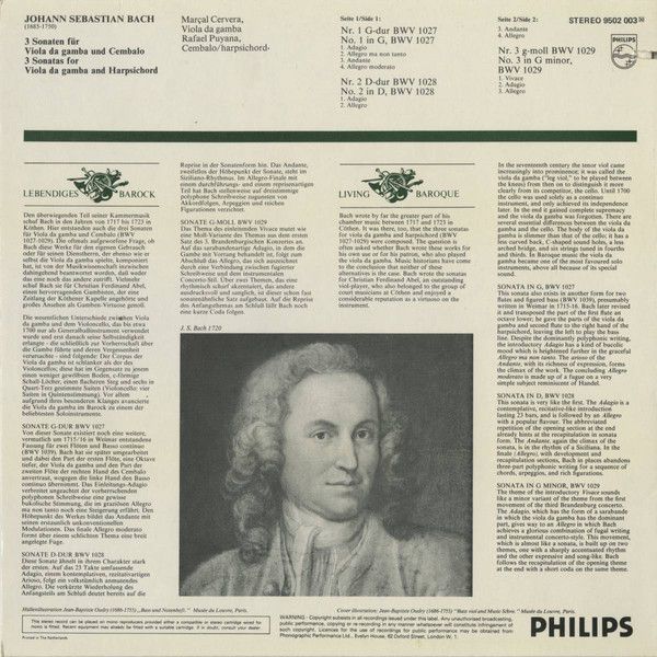 Philips 9502 003 - Johann Sebastian Bach, Marçal Cervera, Rafael - Image 2