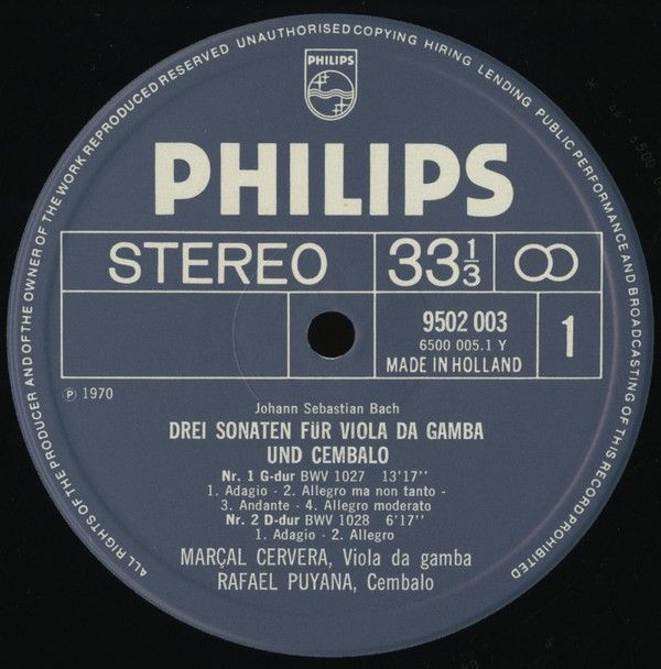 Philips 9502 003 - Johann Sebastian Bach, Marçal Cervera, Rafael - Image 3