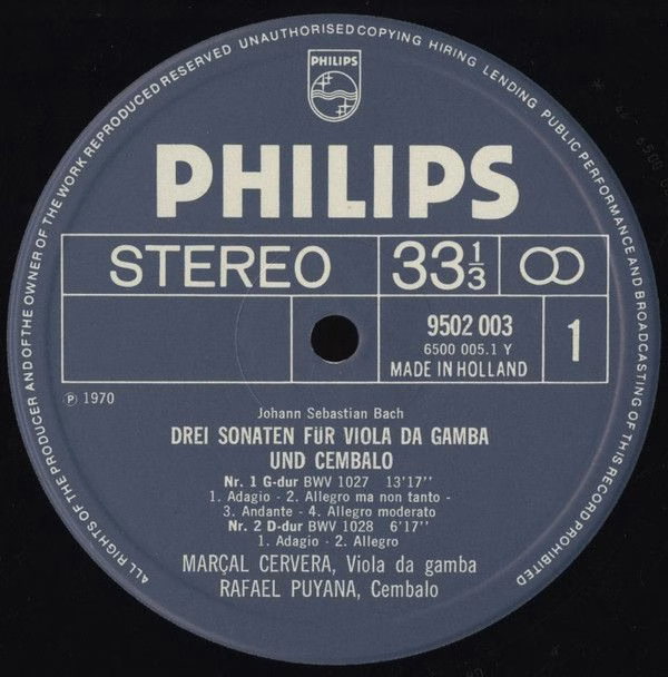 Philips 9502 003 - Johann Sebastian Bach, Marçal Cervera, Rafael - Image 3