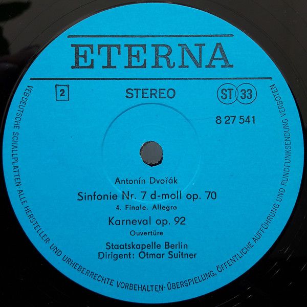 Eterna 8 27 541 - Antonín Dvořák, Staatskapelle Berlin, Otmar Su - Image 4