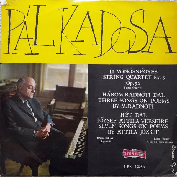 Qualiton LPX 1235 - Kadosa Pál, Tátrai Quartet, Erika Sziklay, L