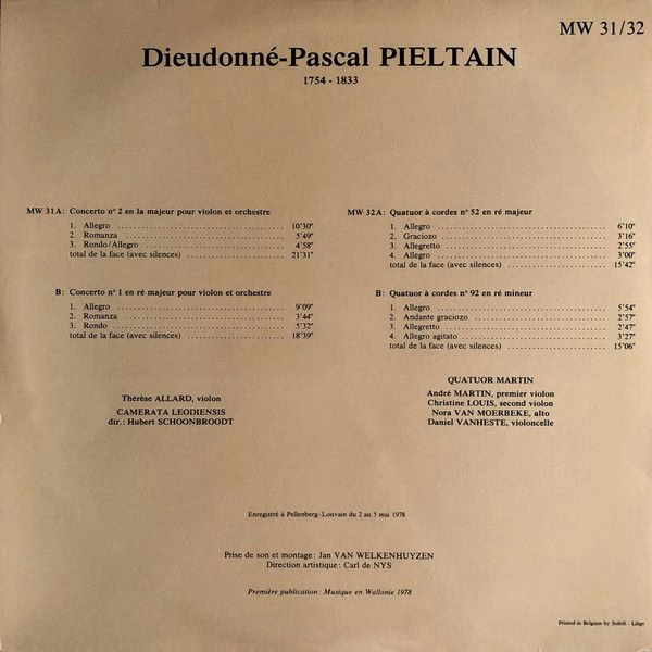 Musique en Wallonie MW 31/32 - Dieudonné-Pascal Pieltain, Thérès - Image 3