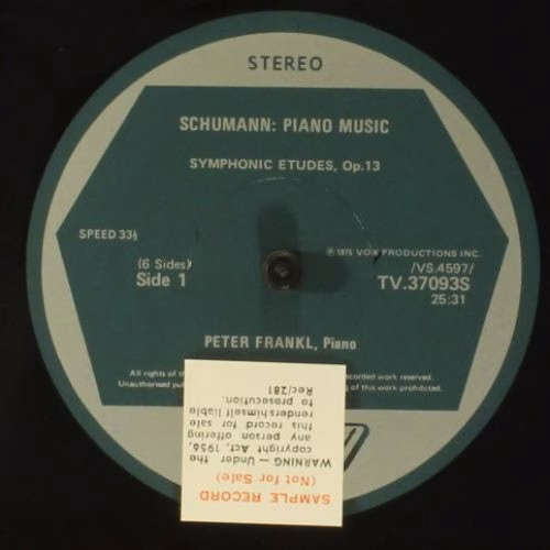 Turnabout TV 37093-5S - Robert Schumann, Peter Frankl - Piano Wo - Image 4