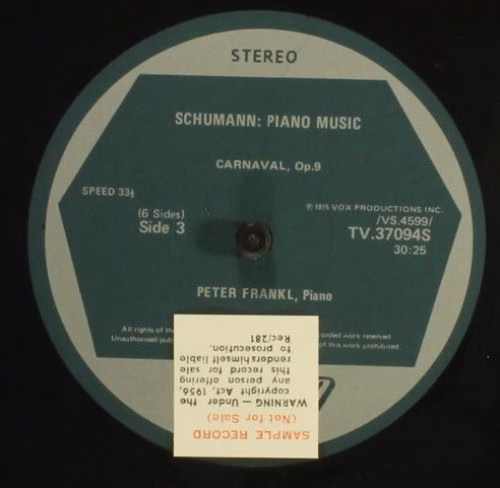 Turnabout TV 37093-5S - Robert Schumann, Peter Frankl - Piano Wo - Image 6