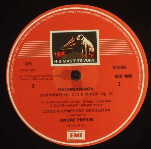 His Master's Voice SLS 5225 - Sergei Rachmaninoff, André Previn, - Image 6