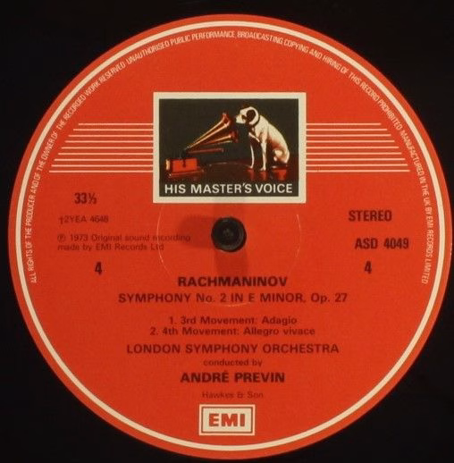 His Master's Voice SLS 5225 - Sergei Rachmaninoff, André Previn, - Image 7
