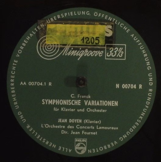 Philips N 00704 R - César Franck, Gabriel Fauré, Jean Doyen, Orc - Image 3