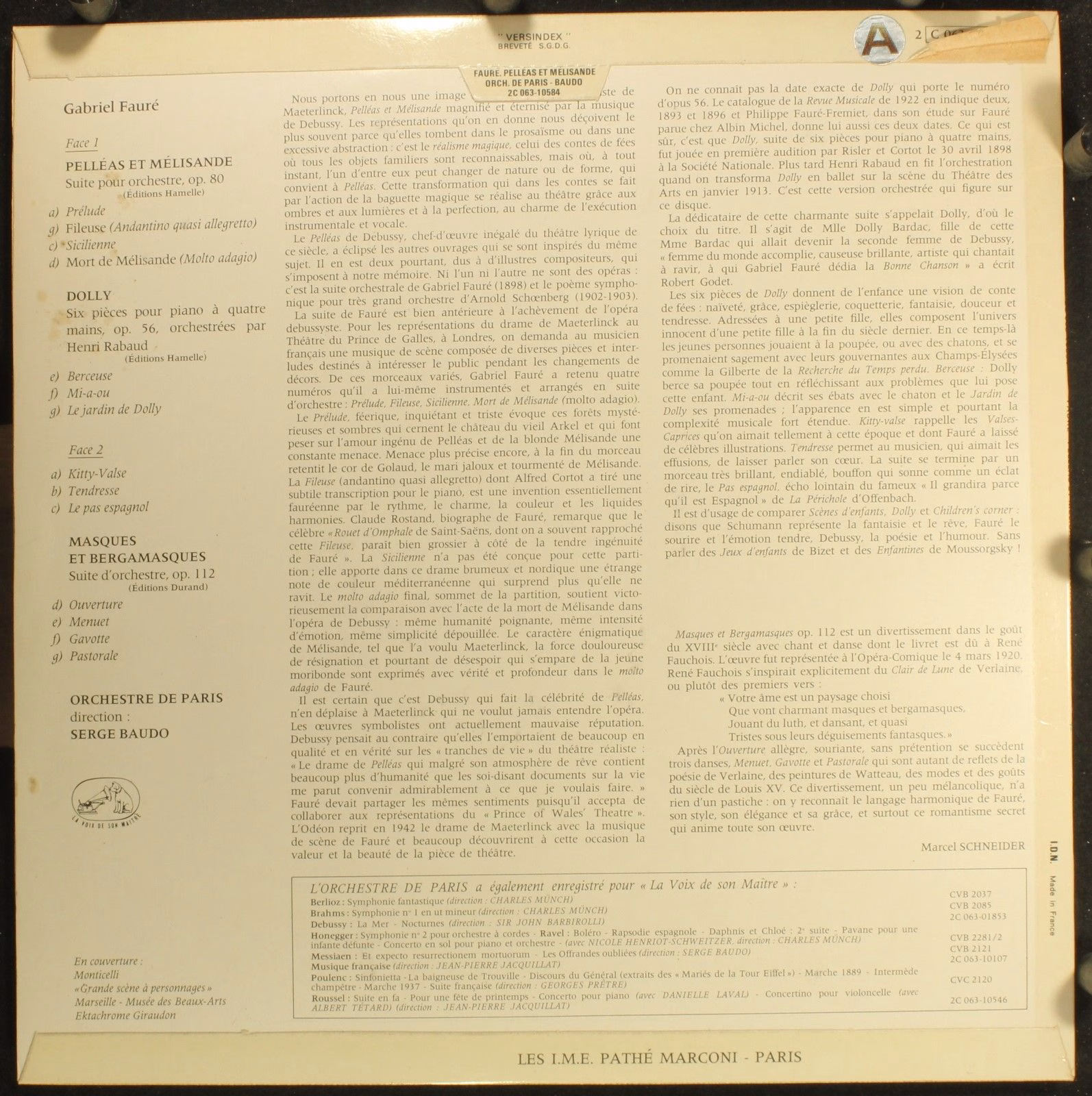 La Voix De Son Maître 2 C 063-10584 - Orchestre De Paris, Serge - Image 2