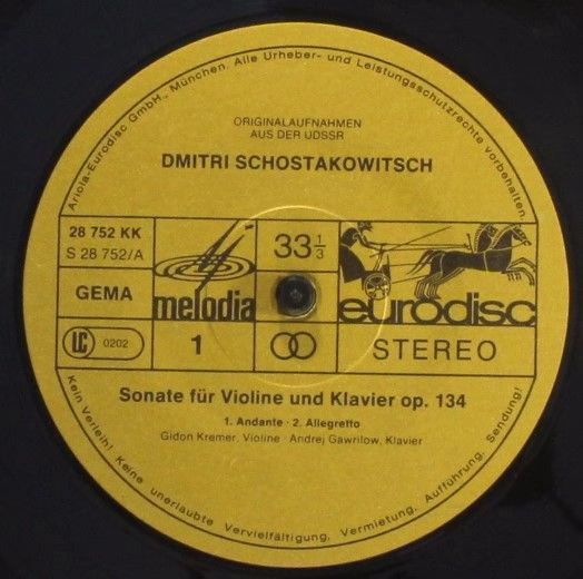 Eurodisc 28 752 KK - Dmitri Shostakovich, Alfred Schnittke, Gido - Image 3