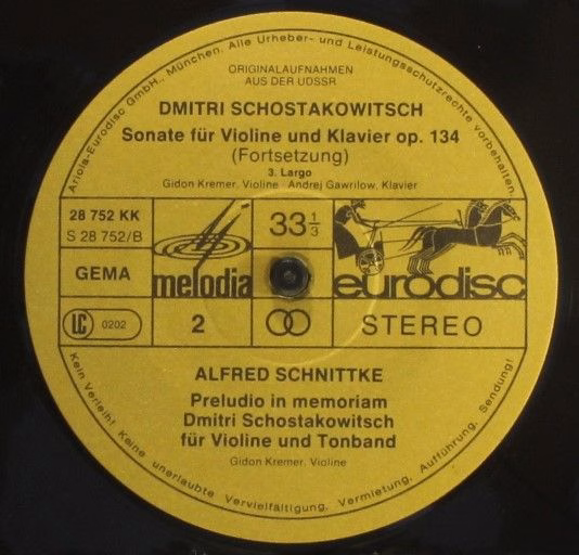 Eurodisc 28 752 KK - Dmitri Shostakovich, Alfred Schnittke, Gido - Image 4